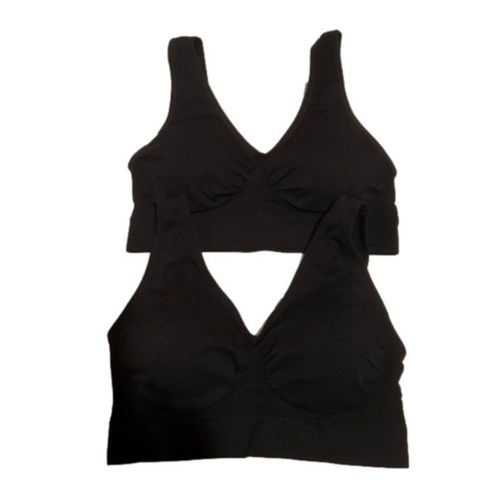 Two Black Stretch Bras XL